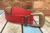 Leather Belt with 'Lariat' buckle set 1 1/2" Wide. Available in a choice of colours.