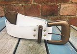 Leather Belt with 'Lariat' buckle set 1 1/2" Wide. Available in a choice of colours.