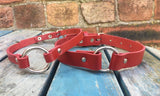 O-ring leather choker 10mm or 19mm wide. Choice of 13 colours.