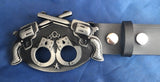 Pistol & Handcuffs - Metal Belt Buckle