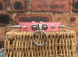 Spiked D & O-ring leather choker
