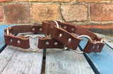 Triple O-Ring or Heart Ring Leather Choker