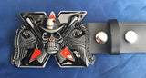 Truck Driver Skull & Pistol - Metal Belt Buckle