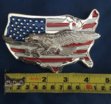 USA American Flag & Eagle - Metal Belt Buckle