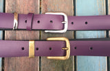 Leather Belt with 'West End' Buckle 1 1/8" Wide. Available in a choice of colours.